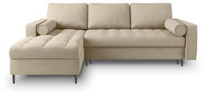 Divano letto angolare beige, angolo sinistro Santo - Milo Casa