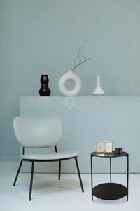 Paulina tavolino metallo nero mdf effetto marmo nero venature bianc
