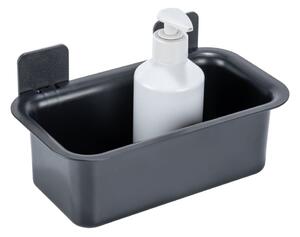 Mensola da bagno senza foratura nera in plastica Parma – Allstar