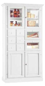 Dispensa da cucina legno 8 cassetti 4 ante bianco 107x45x203 (1513)