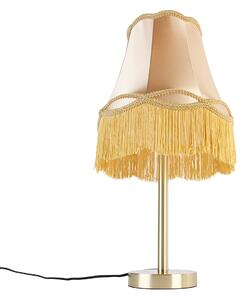 Lampada da tavolo classica ottone con paralume nonna oro 30 cm - Simplo