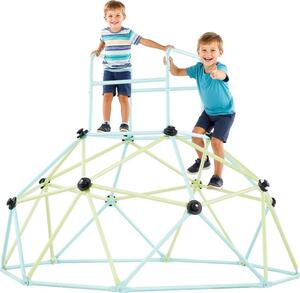 Cupola di arrampicata Struttura di arrampicata geometrica (183 cm) - Attrezzatura da gioco portante 270 kg - Giochi da giardino per bambini da 3 a 10 anni - Parco giochi blu + verde - Struttura di arrampicata per esterni