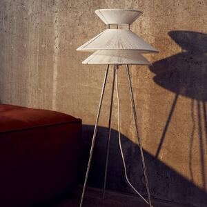 FRANDSEN Lampada da terra Kiku, Bianco / Opale, Soggiorno / Sala da pranzo, Tessuto / Stoffa / Seta, Design, Lampada da terra
