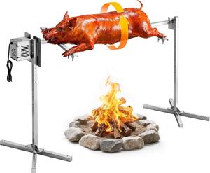 Griglia per maialini e spiedo - Girarrosto elettrico - Lunghezza 132,1 cm - Capacità di carico 40 kg - Motore 38 W - Regolazione dell'altezza a 8 livelli - Tensione di rete 220-240 V