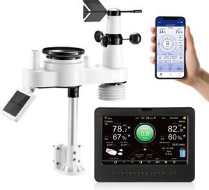 Stazione meteo WLAN - centro meteo 7 in 1 - display TFT da 17,8 cm - sensore solare esterno - velocità/direzione del vento - temperatura e umidità - pluviometro