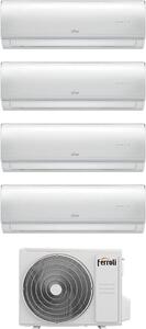 Ferroli Climatizzatore Quadri Split Inverter 9000+9000+9000+12000 Btu Condizionatore con Pompa di Calore Classe A++/A Gas R32 WIFI con 28-4 (Unit 