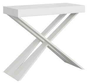 Consolle Allungabile Fino a 196 CM DIAGO SMALL Dimensioni 90x40xh77 cm estensibile CON 3 Allunghe da 52 cm Colore Telaio Bianco ripiano Bianco Frassino