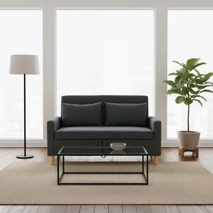 DecHome Divano 2 Posti Moderno con Vano Contenitore in Tessuto Effetto Lino Dimensioni 135x72x84 cm colore Grigio Carbone