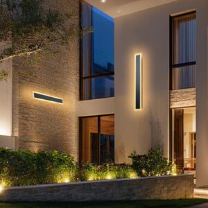 Lampada da parete a LED per esterni - Lineare - Lunghezza 60 cm - 3000 K Bianco caldo - IP65 Impermeabile - Antiruggine - Per patio, casa, garage