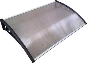 NBrand Pensilina da Esterno in Policarbonato Tettoia per Esterno con Supporto in Resina 80x120 cm colore Trasparente