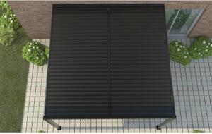 VivaGarden Pergola Bioclimatica da Esterno Addossata in Alluminio Copertura a Lamelle Frangisole Dimensioni 3x4 mt colore Grigio Scuro