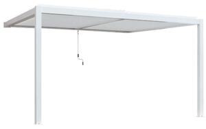 VivaGarden Pergola Bioclimatica da Esterno Addossata in Alluminio Copertura a Lamelle Frangisole Orientabili Dimensioni 3 x 4 x 2,5 mt colore Bianco
