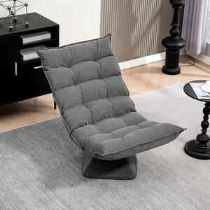 DecHome Poltrona Moderna Girevole in Tessuto Vellutato con Schienale Regolabile in 5 Posizioni Dimensioni 62x70x95 cm colore Grigio