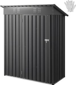 Capanno per attrezzi in metallo - Capanno in metallo - Porta con serratura - 2 fessure di ventilazione - Resistente alle intemperie - Per giardino, terrazza e bicicletta - 1533 x 876 x 1815 mm