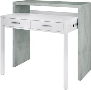 FORES HABITAT Scrittoio estraibile Moderno Dimensioni 36x99x88 cm colore Bianco/Cemento