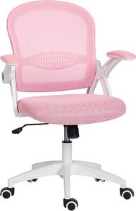 Icon Space Sedia da Ufficio con Ruote e Braccioli in Tessuto Mesh colore Rosa