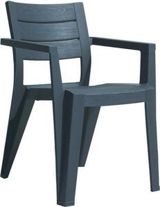 KETER Sedia per Esterni Impilabile in Resina 61x58x79 cm colore Antracite - Julie