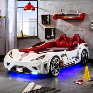 Letto Auto GTE Bianco per Bambini