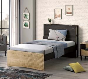Letto Nero 120x200 Cm Con Ripiani