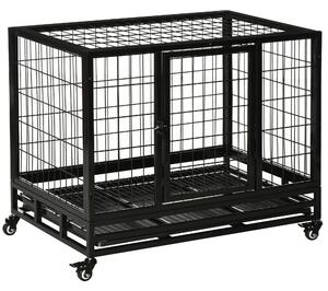PawHut Gabbia Box per Cani Cuccioli da Interno Esterno con Rotelle 92×62×75cm|Aosom
