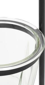 Piantana moderna nera con vetro 25 cm - Roslini