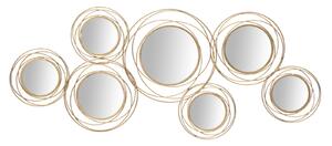 Pannello Specchio Oro Round 124,5x4x53,5 cm in Ferro Oro