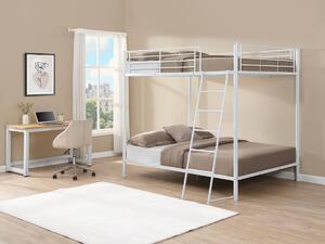 Letto a castello 2 x 140 x 190 cm Metallo Bianco + Materasso - GEMINI II