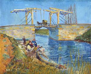 Riproduzione The Langlois Bridge at Arles with Women Washing 1888, Vincent van Gogh