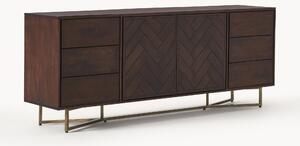 Credenza XL in legno di mango con motivo spina di pesce Luca