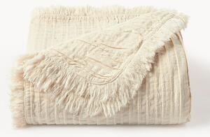 Coperta in cotone plissettato con frange Artemis