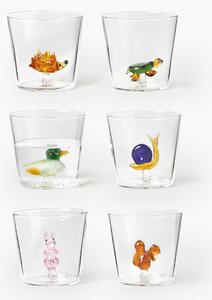 Set di 6 bicchieri per acqua fatti a mano Animal Farm