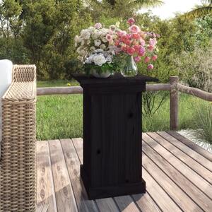 Portafiori Nero 40x40x60 cm in Legno Massello di Pino