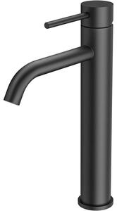 Miscelatore monocomando per lavabo, finitura nera, altezza del beccuccio 190 mm, corpo in ottone