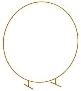 Outsunny Arco da Giardino in Acciaio, Archetto Nuziale Rotondo per Palloncini e Piante Rampicanti per Cerimonie, Compleanni ed Eventi, 222x60x224 cm, Oro | Aosom Italy