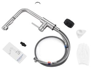 Rubinetto da cucina, acciaio inossidabile 304, girevole a 360 gradi, confezione da 2 pezzi, attacco da 33-38 mm