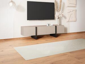 Mobile TV con 4 ante in MDF Beige e Nero - LUVONIA