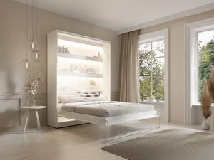 Letto estraibile 160 x 200 cm Apertura verticale manuale Con LED Bianco - RAPILI