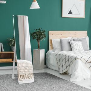 Costway Specchio a figura intera 160 x 37 cm, Specchio da appoggiare o da appendere al muro, Bianco