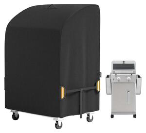 Copertura impermeabile per barbecue a gas, realizzata in nylon 420D, dimensioni 82x61x110 cm, adatta a barbecue a 2 bruciatori con ripiano laterale