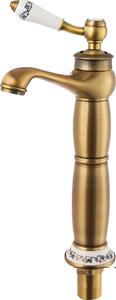 Miscelatore per lavabo, design antico, materiali resistenti, finitura dorata