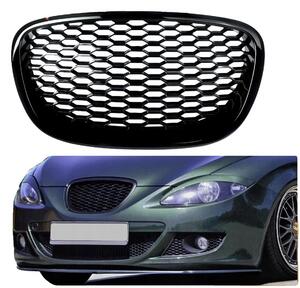 Griglia anteriore paraurti, realizzata in plastica ABS, lunghezza 49,8 cm, larghezza 31,3 cm, altezza 8,4 cm, compatibile con Seat Leon MK2 dal 2006 al 2009