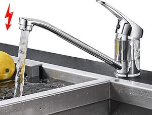 Rubinetto da cucina a bassa pressione, in ottone, con cartuccia in Vetroceramica, dispositivo anti-riflusso, girevole a 360°, finitura cromata