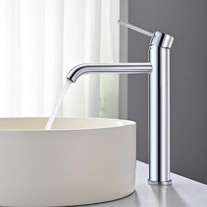 Miscelatore monocomando per lavabo, con corpo in Vetroceramica, finitura cromata, realizzato in acciaio inossidabile 304, per acqua calda e fredda