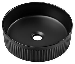 Lavabo da appoggio in Vetroceramica BEYOND 2, 36 cm, finitura nera opaca