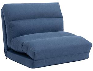 HOMCOM Poltrona Letto Reclinabile 90° a 180°, in Tessuto, 70x72x56 cm, Blu Scuro | Aosom Italy