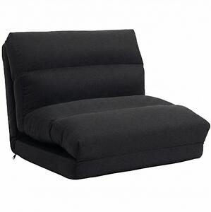 HOMCOM Poltrona Letto Reclinabile 90° a 180°, in Tessuto, 70x72x56 cm, Nero | Aosom Italy
