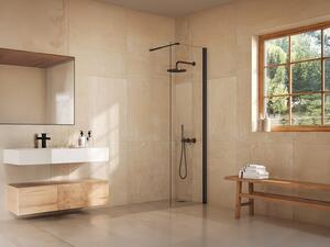 Parete per doccia walk-in Nero opaco 60x200 cm Vetro 5 mm - DAREN