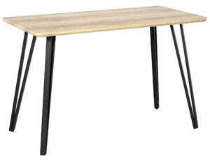 HOMCOM Tavolo da Pranzo Design Industriale con Grande Piano e Gambe in Metallo Nero, in MDF, 120x60x75 cm, Effetto Quercia Chiara | Aosom Italy