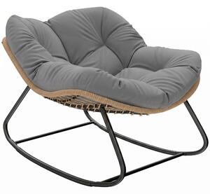 Outsunny Sedia a Dondolo da Interni ed Esterni con Seduta Extra Larga da 60 cm e Cuscino Imbottito, Grigio | Aosom Italy