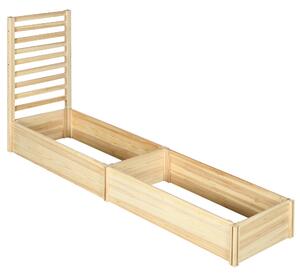Outsunny Fioriera con Traliccio per Rampicanti e Fondo Aperto, in Legno di Abete, 230x60x110 cm, color Legno